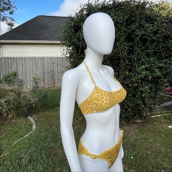 💋NWT KENDALL & Kylie Double Gather Spotted Print Knot Detail Bikini 2 Piece Set - Picture 2 of 12
